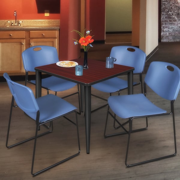 Regency Kahlo Square Table & Chair Sets, 30 W, 30 L, 29 H, Wood, Metal, Polypropylene Top, Mahogany TPL3030MHBK44BE - main